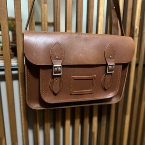 Cambridge Satchel Co Double Buckle Chestnut Brown Leather Crossbody Bag Project